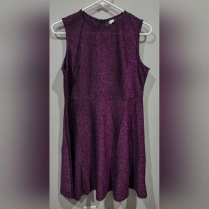 DIDK Women's Sleeveless Purple Sparkly Dress Size L
